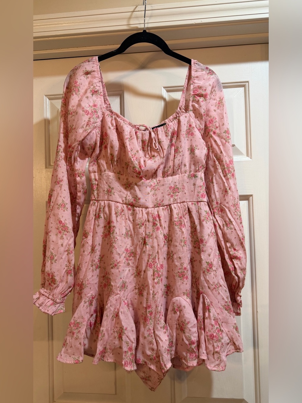 Trixxi Romper Pink Floral Long-Sleeve Size M #cottagecore #pink #loveshack
